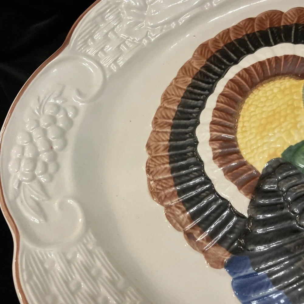 Vintage California Pottery Turkey Platter 18